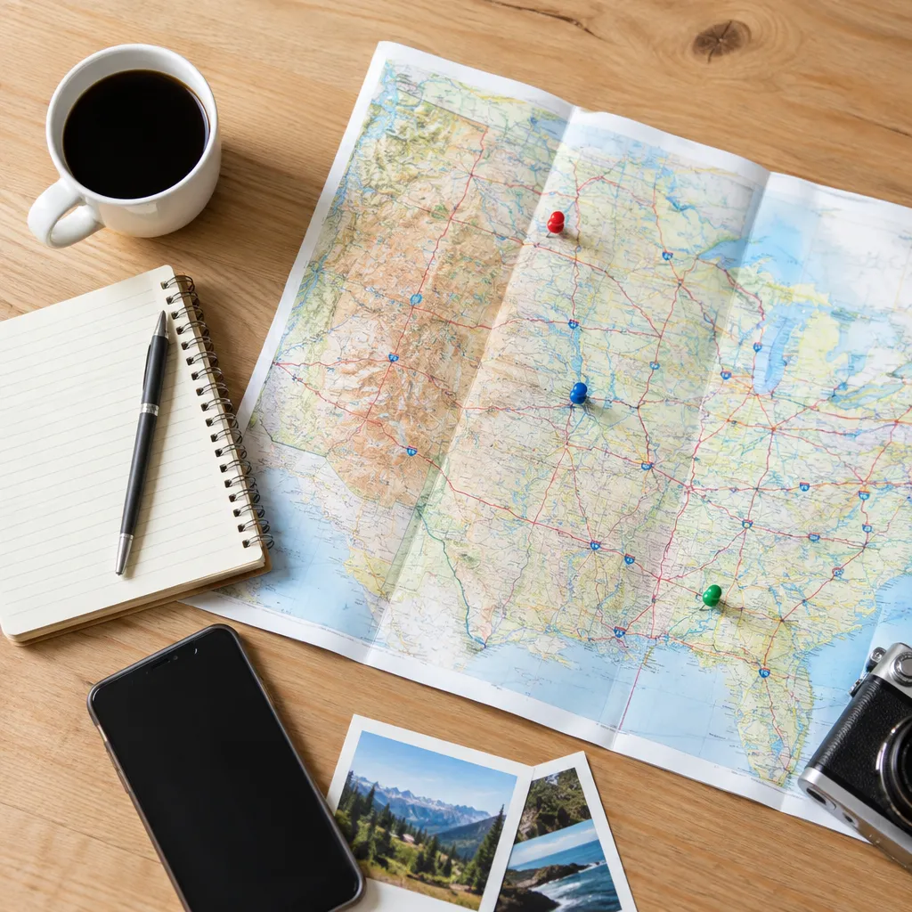 Set overnight anchors before adding attractions for road trips map