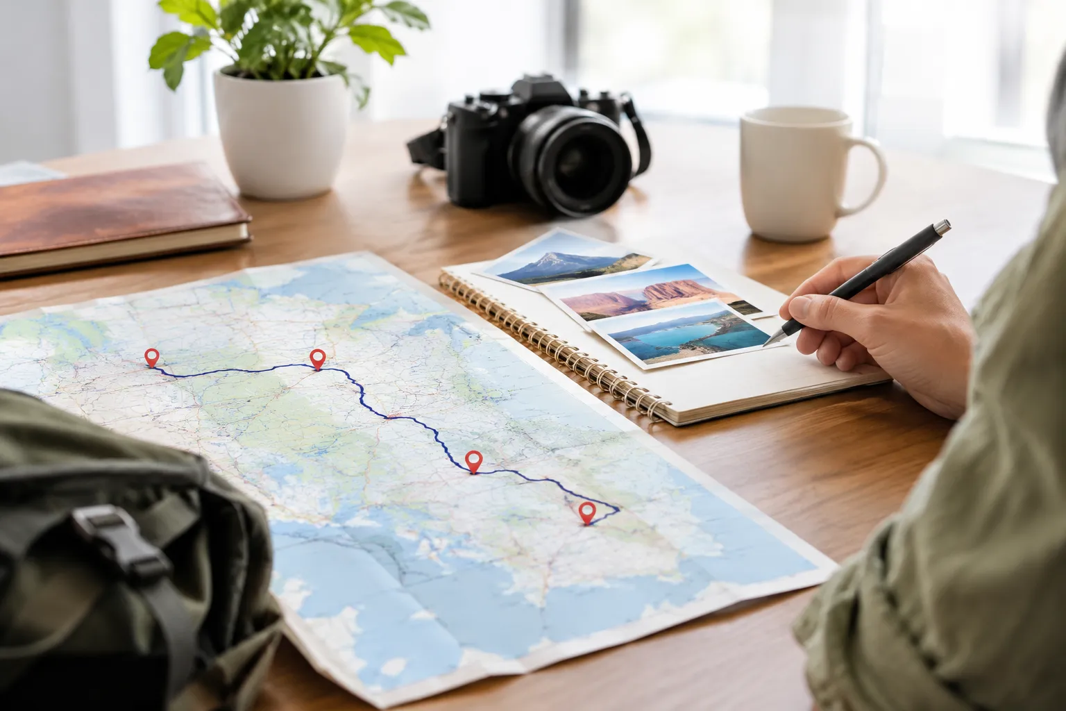 Build a multi-stop route from your saved places